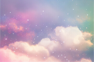 fantasy purple magic sky with glow, ai generated