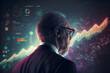 © מה שתגיד - Serious and savvy businessman analyzing charts, market  and investment concept, Generative AI