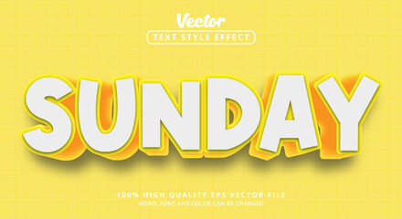 Poster - Editable text effect, Sunday text on orange color style and glossy style