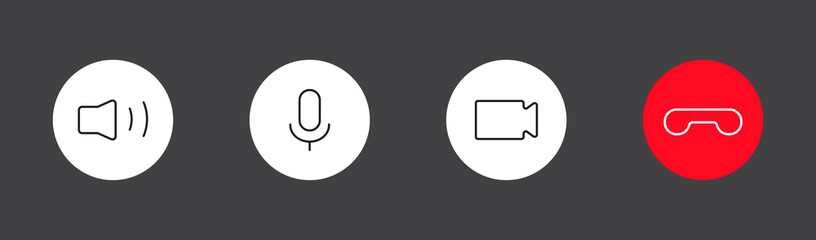 Poster - Video call icon set, vector illustration.
