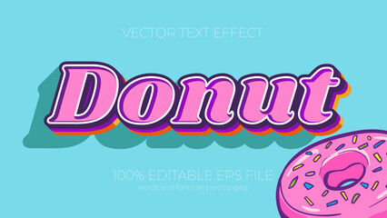 Wall Mural - donut text effect style, EPS editable text effect