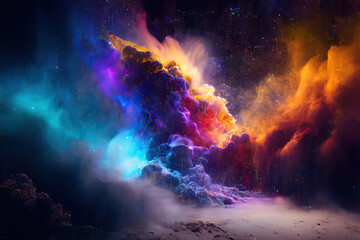 colorful mettalic dust on an alien world