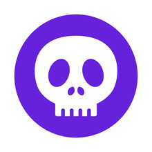 Purple Skull Mark. Poisonous Or Hazardous Material. Vector.