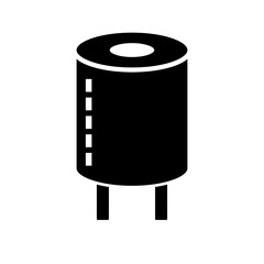 Poster - Capacitor silhouette icon of electronic component. Part. Vector.