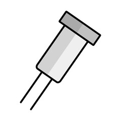 Poster - Electric capacitor icon. Manufacture of electronic components. Vector.
