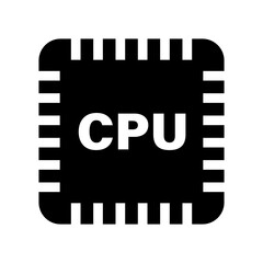 Poster - CPU silhouette icon. Processor icon. Vector.