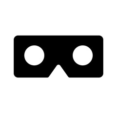 Poster - Cardboard VR head mount silhouette icon. Vector.