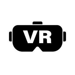 Poster - VR headset silhouette icon. Virtual Reality. Vector.