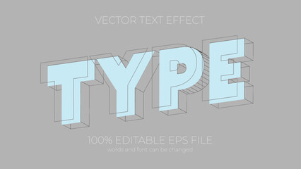 Wall Mural - Cool typel text effect style, EPS editable text effect