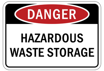 hazard storage sign and labels hazardous waste storage