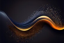 Gold And Silver, Midnight Blue Magic Elegant Glitter Light Glowing Background, Gold And Dark Background