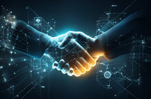 Crypto Business Handshake On Finance Prosperity And Money Technology Asset Background . Generating Ai