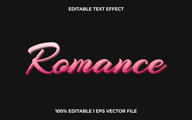 Poster - Romance editable text effect, lettering typography font style, pink 3d text for tittle