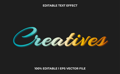 Poster - Creative editable text effect, lettering typography font style, colorful 3d text for tittle