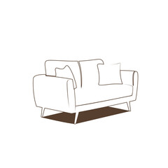 furniture and interiors line art logo