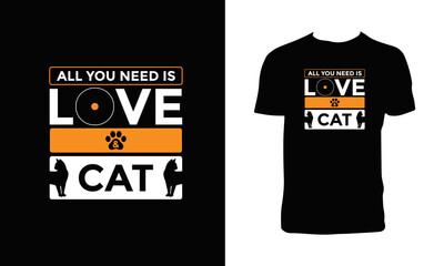 Cat Typography Apparel And T Shirt Design  