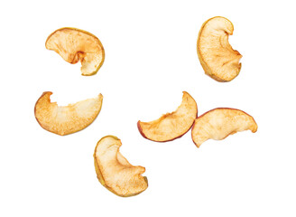 Wall Mural - Dried apples isolated on white background.