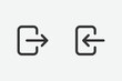 Login and logout vector icon. Black enter and exit icon. Log in, log out linear icon, vector illustration. 