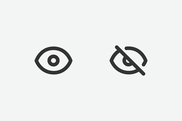 Poster - Eye open and close vector icon. Black view icon. Sight, look linear icon, vector illustration. 