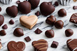 valentine's day assorted boxed chocolate, bonbon chocolate, romantic dessert