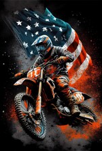 Motocross Rider, KTM Dirtbike. Motorsport. Generative Ai