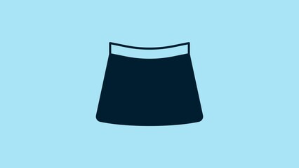 Sticker - Blue Skirt icon isolated on blue background. 4K Video motion graphic animation