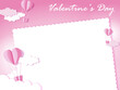 © Chirawan - illustration valentine's day love day card pink heart in balloon and pink sky.