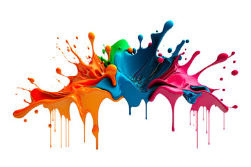 rainbow wave. colorful paint splash. isolated design element on the transparent background. generati
