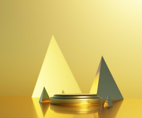 Wall Mural - gold podium art concept