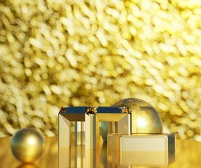 Wall Mural - golden ball podium
