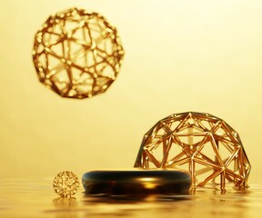 Wall Mural - podium gold abstract