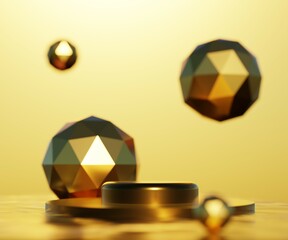 Wall Mural - podium gold and red crystal