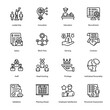 Leadership, Innovative, Education, Recruitment, Salary, Work Flow, Earning, Contract, Staff, Head Hunting, Privilege, Individual Personality, Validation, Outline Icons - Stroked, Vectors
