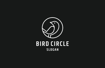 Wall Mural - Bird icon design in a circle logo design