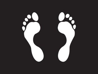 two footprint foot print flat icon for illustration, apps and websites