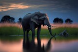 Fototapeta Zwierzęta - Elephant Stock Photo, Wildlife Photography, Generative Ai