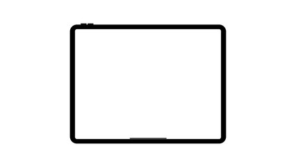 Wall Mural - Modern black tablet computer with blank horizontal screen isolated on white background. Vector illustration