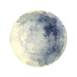 © Khaneeros - Full Moon. Watercolor .