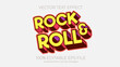 rock and roll editable text effect style, EPS editable text effect