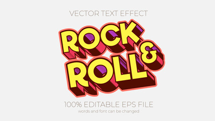 Poster - rock and roll editable text effect style, EPS editable text effect
