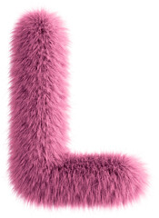 Poster - Pink 3D Fluffy Letter L