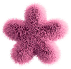 Canvas Print - Pink 3D Fluffy Symbol Asterisk