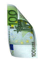 Wall Mural - One banknote 100 euro isolated on transparent. Finances concept