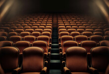 Rows Of Empty Seats In A Cinema Or Theatre Generative Ai