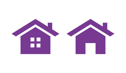 Poster - Home icon Vector Illustration design Logo template. Suitable for many purposes. Editable house symbol in purple color in eps10 format