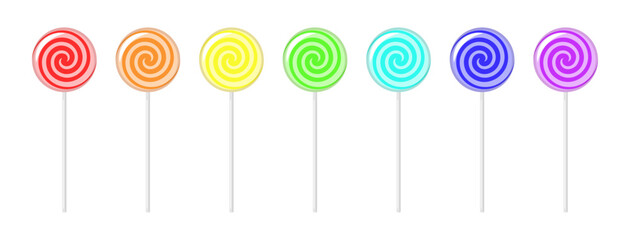 Set of vector lollipops isolated on white background