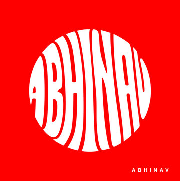 Abhinav (Abhinav Indian name) written in round shape lettering.