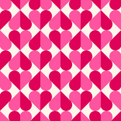 Wall Mural - Geometric heart seamless pattern design for valentine’s day.