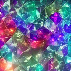 Wall Mural - Colorful crystal geometrical elements background . Generative AI