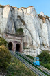 the blue funicular in le treport, normandy, france
